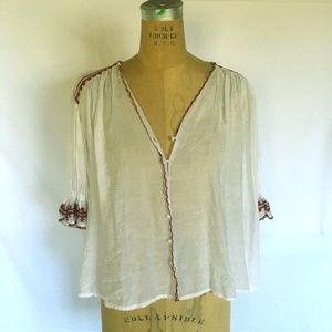 boho embroidered peasant top